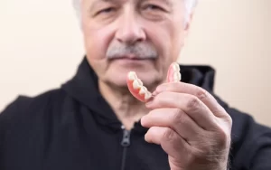 lower denture wearing